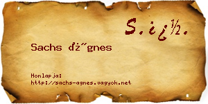 Sachs Ágnes névjegykártya